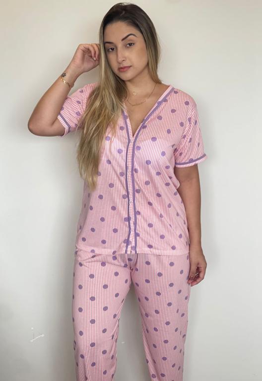 *PROMO* 528 PIJAMA MEIA MANGA COM CALÇA BLOGUEIRA ESTAMPADO - BOLA
