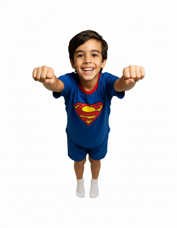 242 PIJAMA MASCULINO INFANTIL  MEIA MANGA E SHORT - AZUL