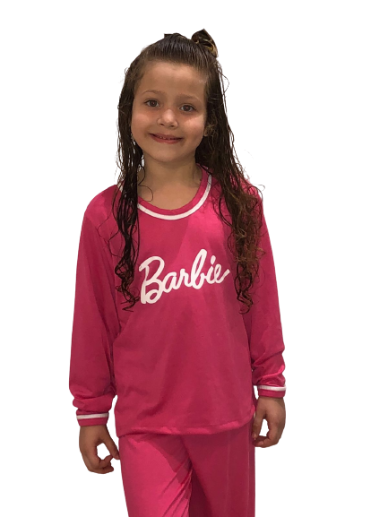 402 PIJAMA FEMININO INFANTIL LONGO LISO - BARBIE