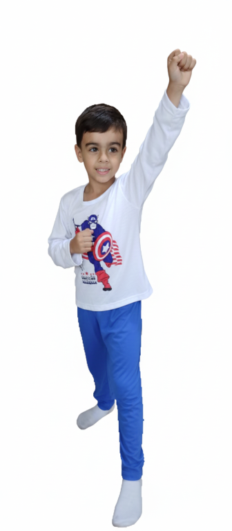 272 PIJAMA INFANTIL LONGO - CAPITAO AMERICA