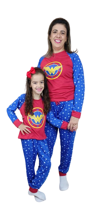 430 PIJAMA MANGA RAGAM ESTAMPADOS - VERMELHO