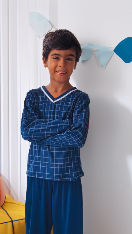 526 PIJAMA LONGO INFANTIL MASCULINO - GRID