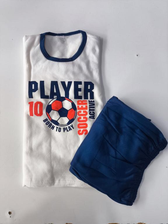417 PIJAMA LONGO INFANTIL MASCULINO MOLETINHO - MARINHO