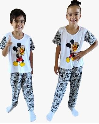 142 PIJAMA INFANTIL MANGA CURTA E CALÇA - MICKEY