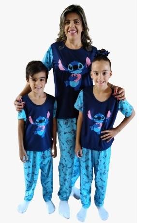 142 PIJAMA INFANTIL MANGA CURTA E CALÇA - AZUL
