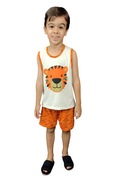 908 PIJAMA INFANTIL MASCULINO REGATA - TIGRE