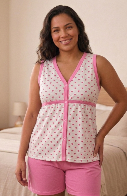 862 PIJAMA GESTANTE ABERTO - CORAÇÃO