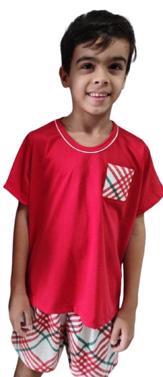 254 PIJAMA MASCULINO INFANTIL MANGA CURTA - NATAL