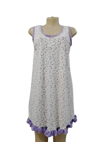 842 CAMISOLA ESTAMPADA COM BABADO - LILAS