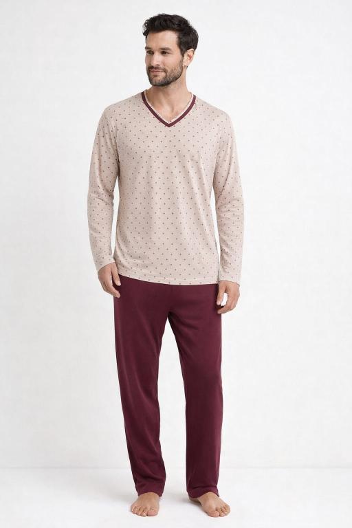 524 PIJAMA LONGO MASCULINO - VINHO
