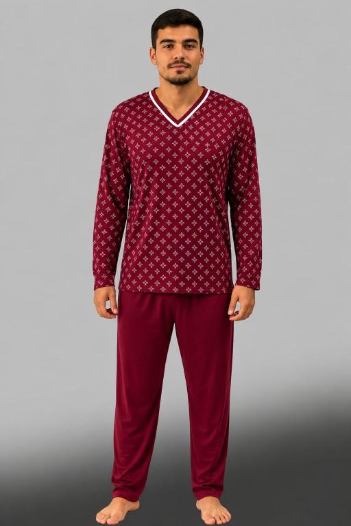 524 PIJAMA LONGO MASCULINO - VINHO