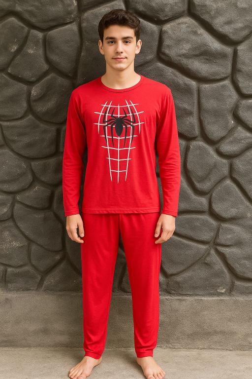 478 PIJAMA MANGA LONGA MASCULINO - VERMELHO