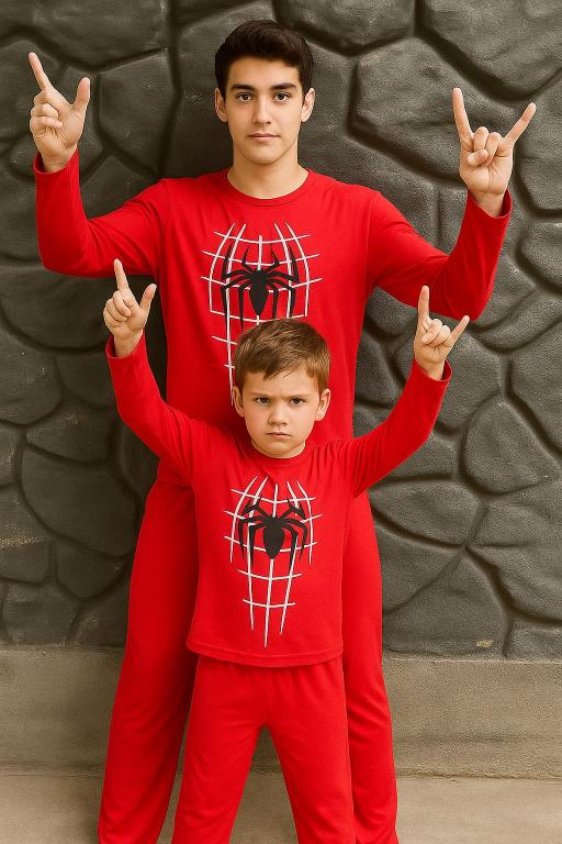 480 PIJAMA LONGO INFANTIL  MASCULINO VERMELHO