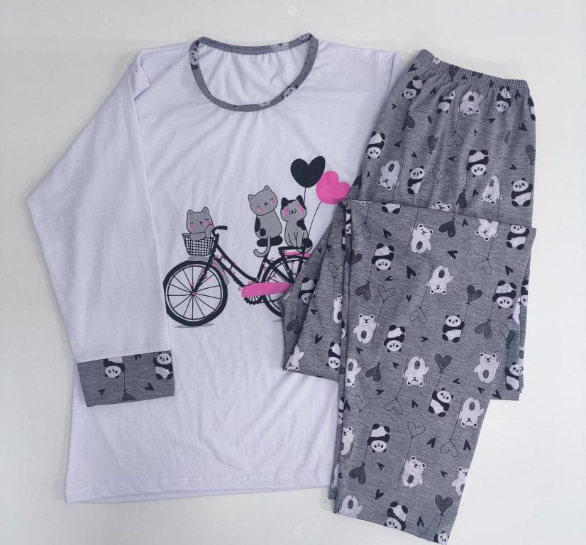 421 PIJAMA LONGO COM PUNHO PANDA