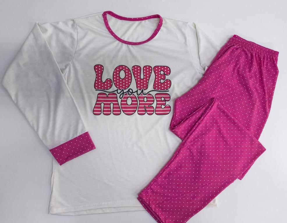 421 PIJAMA LONGO COM PUNHO POA PINK