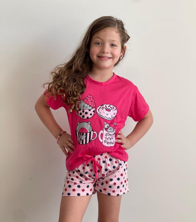 201 PIJAMA INFANTIL MEIA MANGA COM SHORT - DONUTS