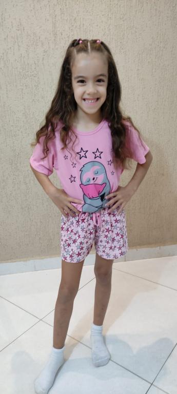 201 PIJAMA INFANTIL MEIA MANGA COM SHORT - PREGUIÇA