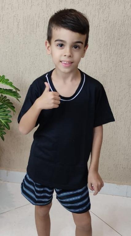 *PROMO* 858 PIJAMA MANGA CURTA PRETO