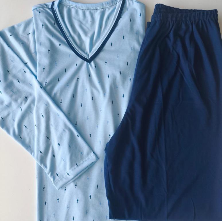 524 PIJAMA LONGO MASCULINO - AZUL