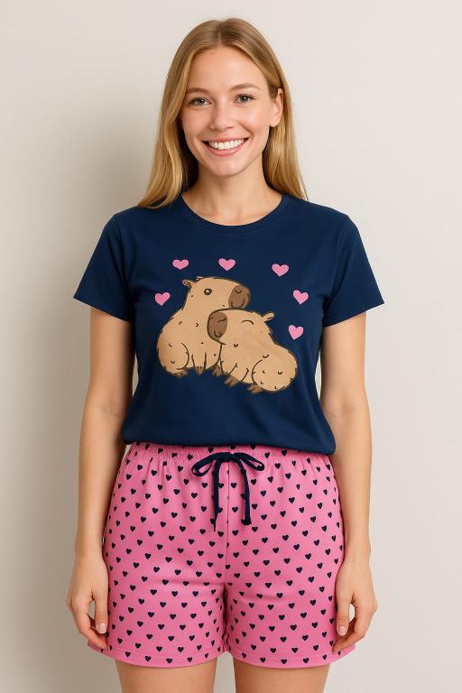 200 PIJAMA MEIA MANGA COM SHORT - CAPIVARA