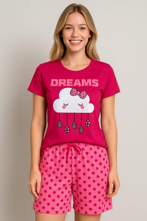 200 PIJAMA MEIA MANGA COM SHORT - BOLA PINK