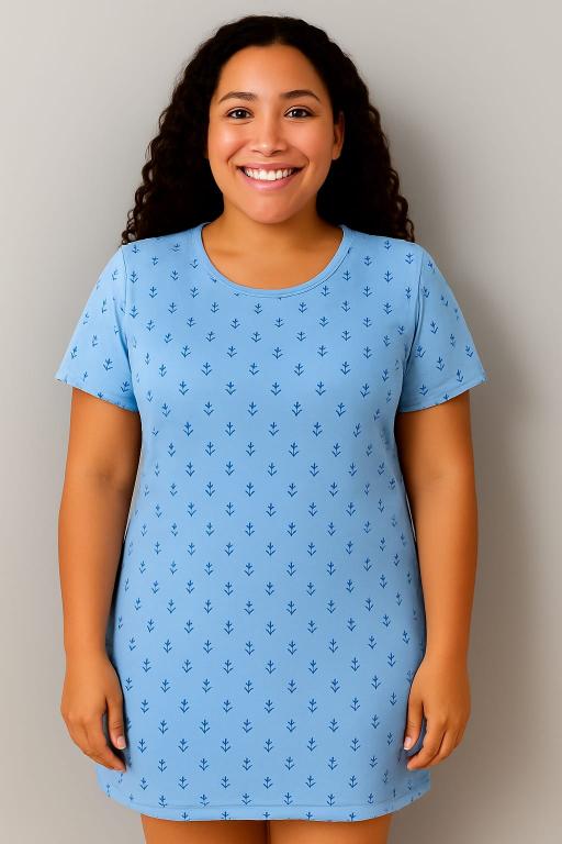 704  CAMISOLA MEIA MANGA ESTAMPADA ANCORA