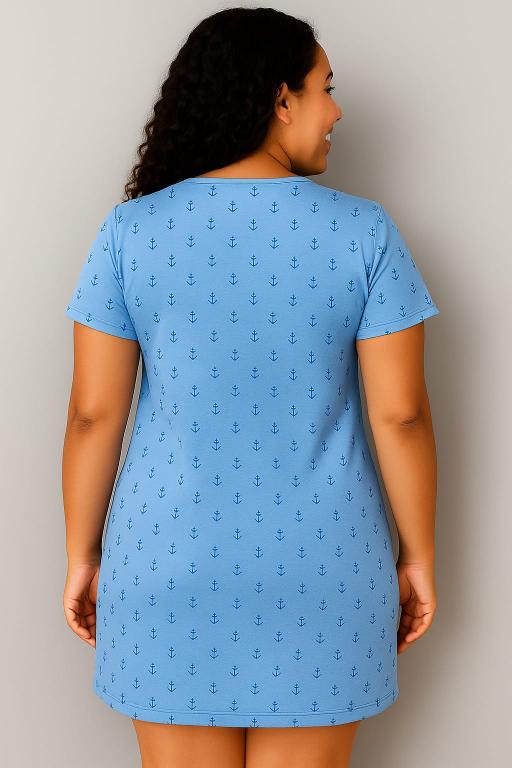 704  CAMISOLA MEIA MANGA ESTAMPADA ANCORA