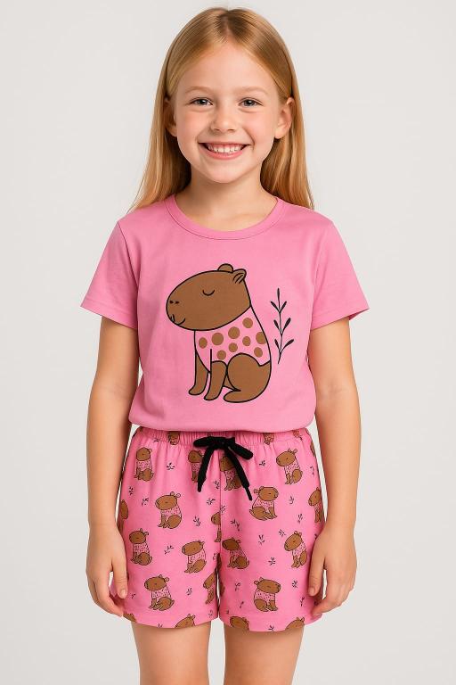 747 PIJAMA INFANTIL MANGA CURTA CAPIVARA