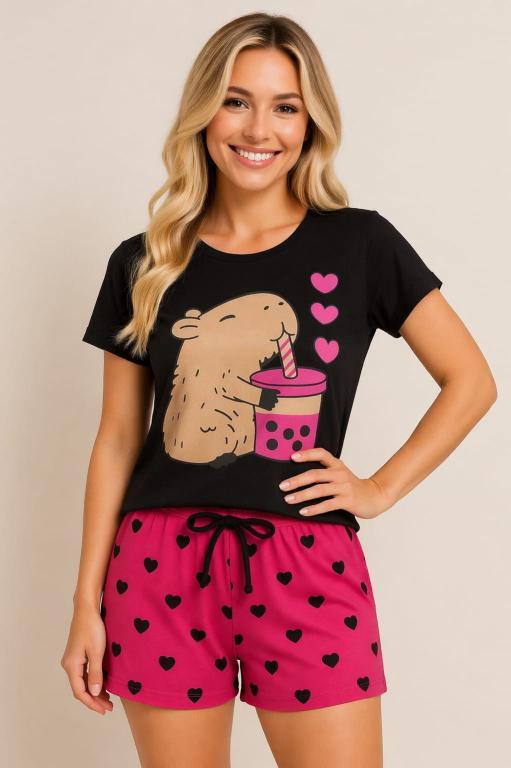 750 PIJAMA MEIA MANGA CAPIVARA