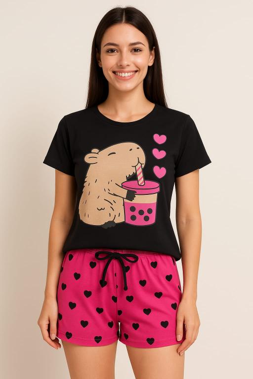 750 PIJAMA MEIA MANGA CAPIVARA