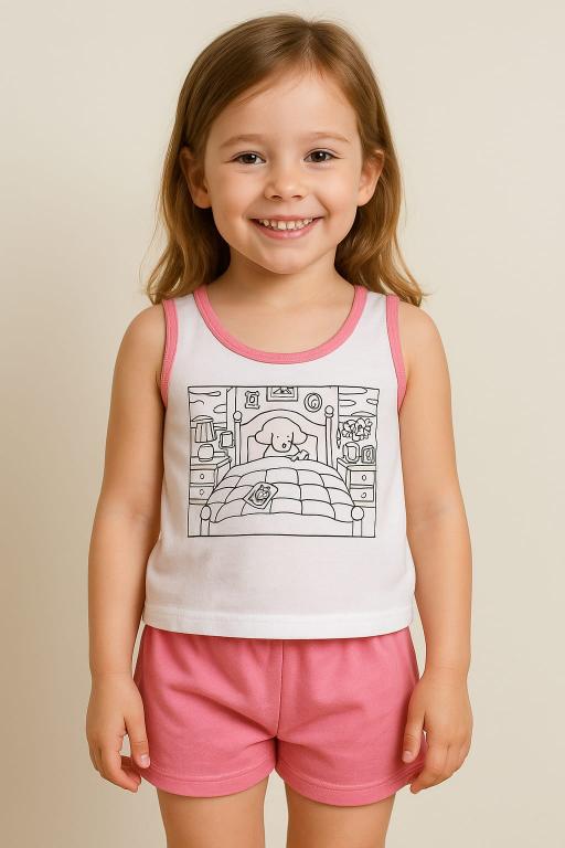 723 PIJAMA REGATA INFANTIL FEMININO COLORIR - BOBBIE GOODS CHICLETE