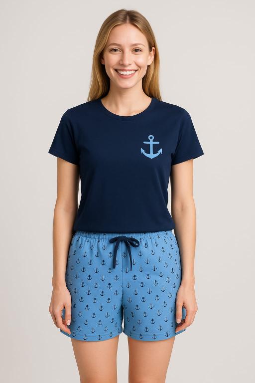 751 PIJAMA ADULTO MEIA MANGA FEMININO - ANCORA