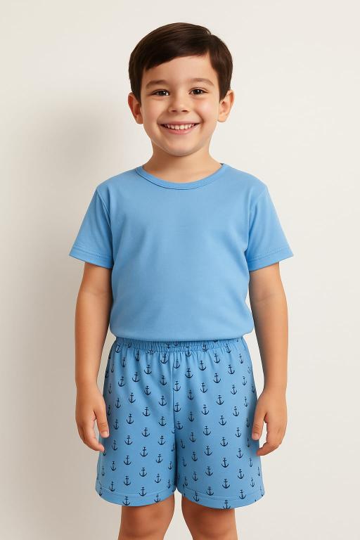 754 PIJAMA INFANTIL MEIA MANGA MASCULINO - ANCORA