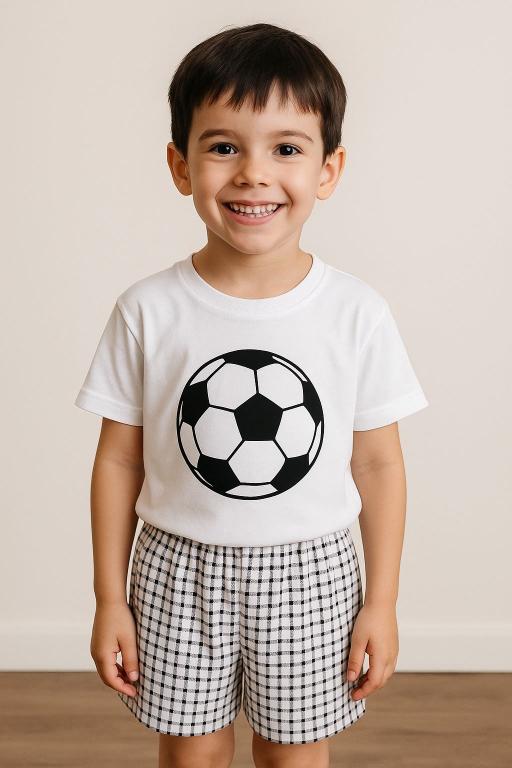 762 PIJAMA INFANTIL MEIA MANGA MASCULINO - BOLA