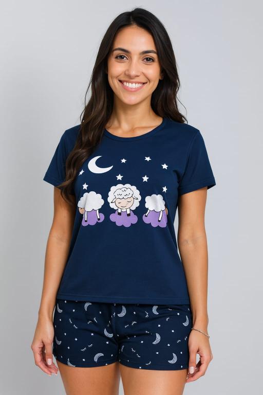 727 PIJAMA ADULTO FEMININO MEIA MANGA