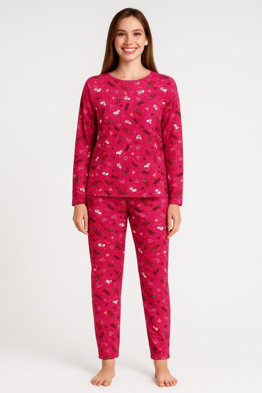 1018 PIJAMA FEMININO ADULTO SUEDE - PIMENTA