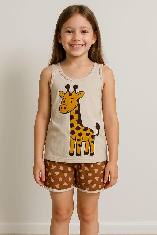 731 PIJAMA INFANTIL REGATA COM SILK-GIRAFA