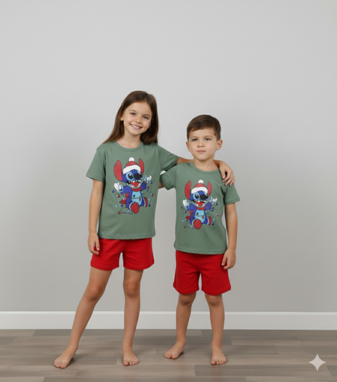 457 PIJAMA MANGA CURTA-VERDE