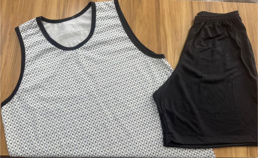 818 PIJAMA MASCULINO CAMISETA ESTAMPADO - PRETO