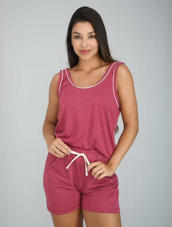 651 PIJAMA REGATA MALHA PV - FRAMBOESA