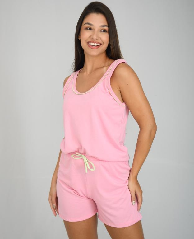 651 PIJAMA REGATA MALHA PV - ROSA
