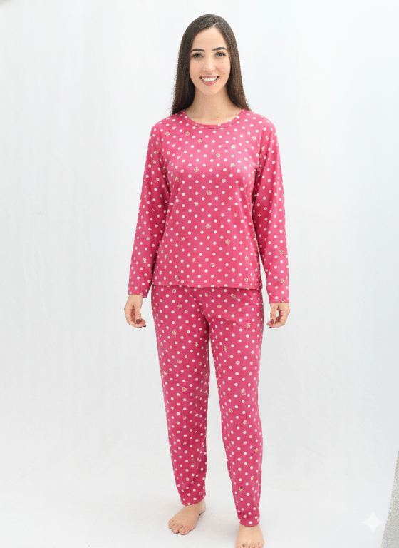 1018 PIJAMA FEMININO ADULTO SUEDE - PINK