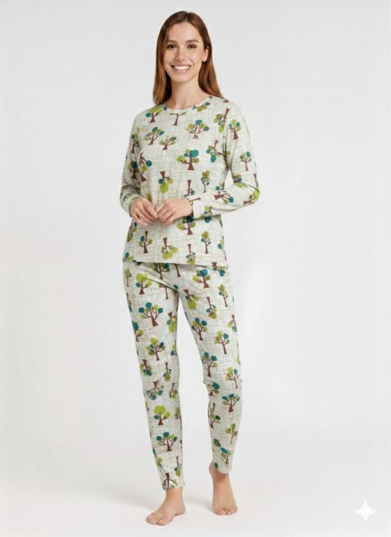 1018 PIJAMA FEMININO ADULTO SUEDE - VERDE