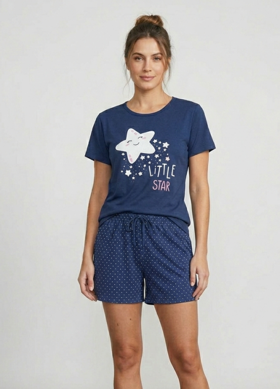 200 PIJAMA MEIA MANGA COM SHORT - MARINHO