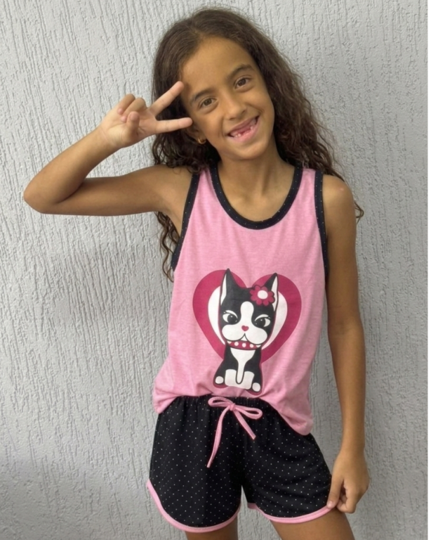 217 PIJAMA REGATA INFANTIL SILK - ROSA BEBE