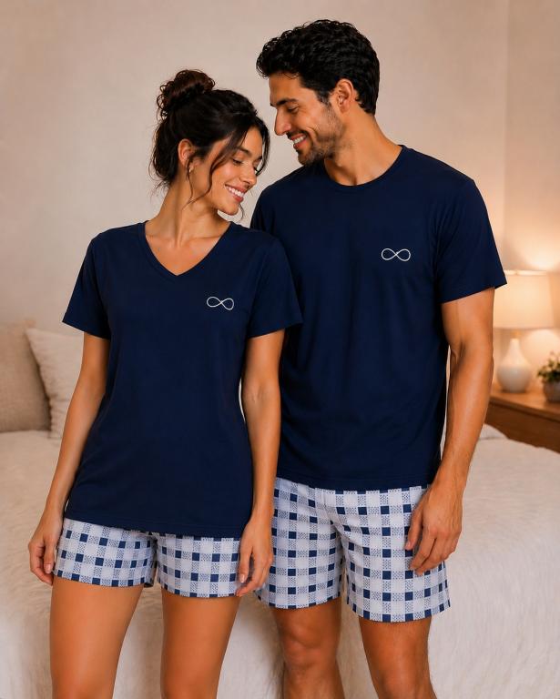 517 PIJAMA FEMININO CURTO INFINITO - MARINHO