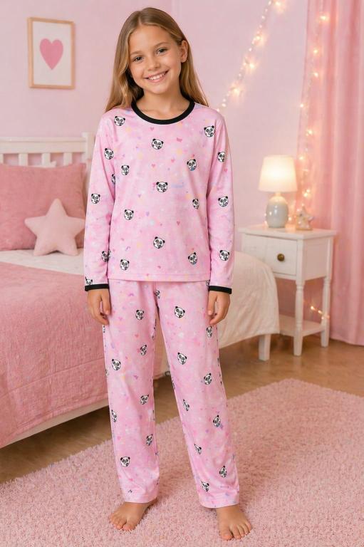 228 PIJAMA INFANTIL FEMININO SUEDE ESTAMPADO