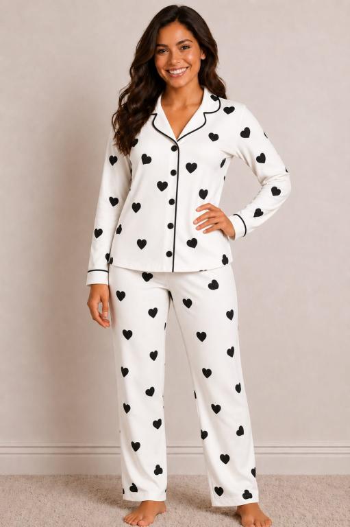 611 PIJAMA LONGO AMERICADO SUEDE - BRANCO