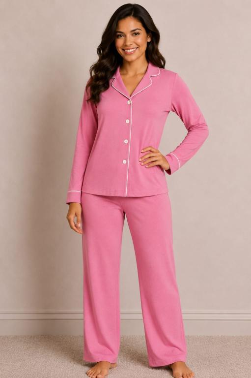610 PIJAMA AMERICANO FEMININO SUEDE - ROSA LOVE