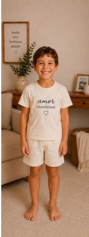 124 PIJAMA MASCULINO INFANTIL MANGA CURTA- AMOR INCONDICIONAL